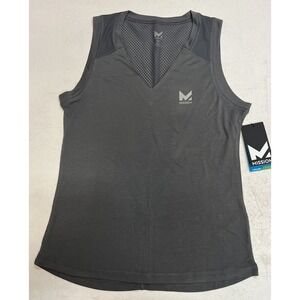 Mission Womens VaporActive Cooling Loose Fit Tank Top Charcoal Gray XS NWT